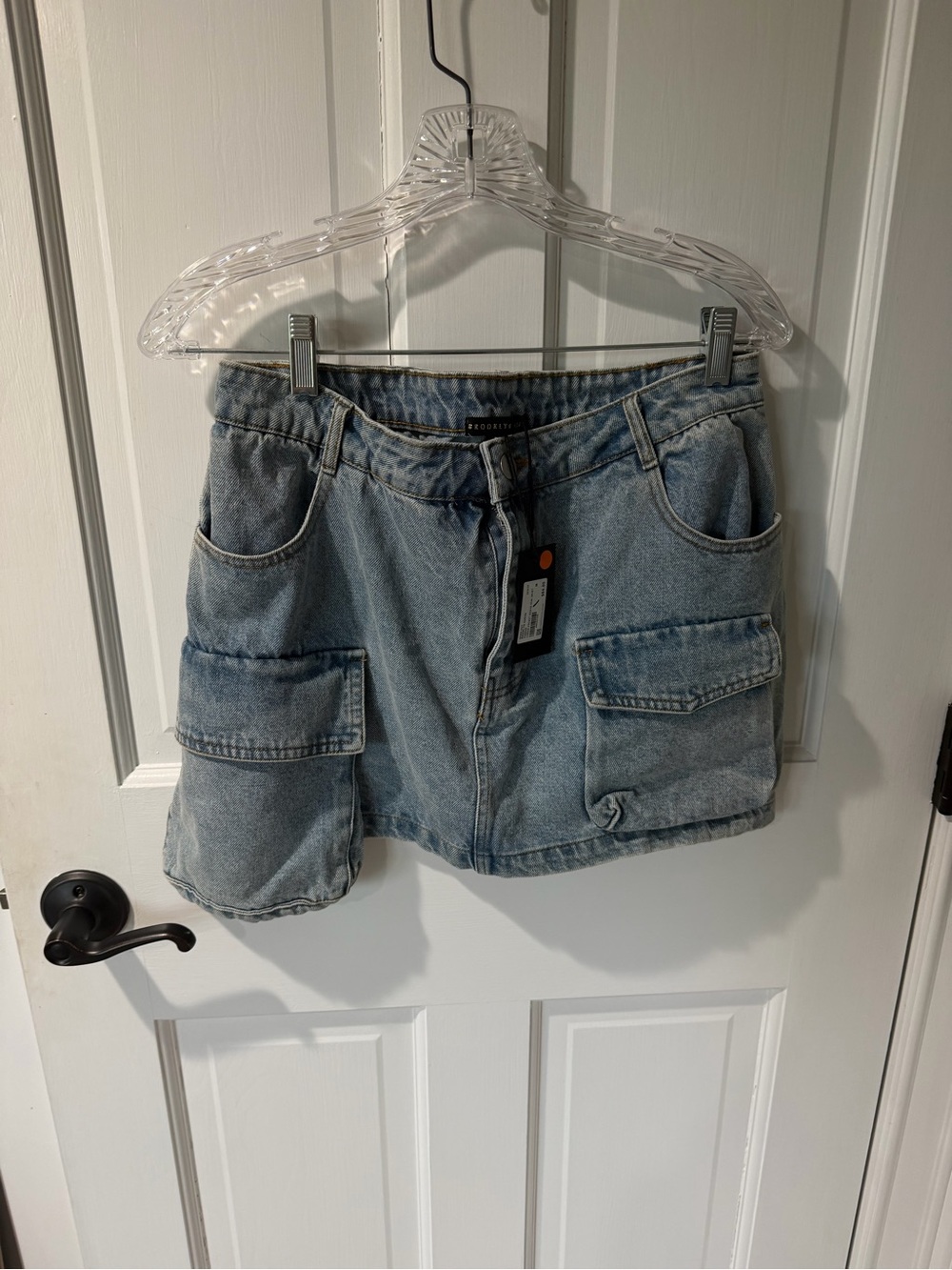NWT Denim Cargo Mini Skirt - Medium - Picture 1 of 5